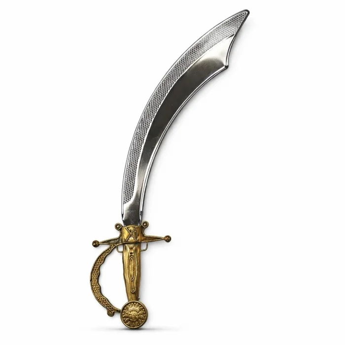 BUĞZ Parlak Metal Görünümlü Eskitme Kabzalı Plastik Korsan Kılıcı 45 Cm