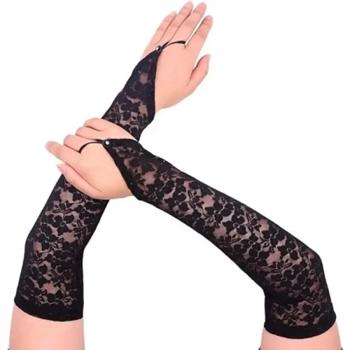  Parmak Askılı Zarif Dantel Eldiven