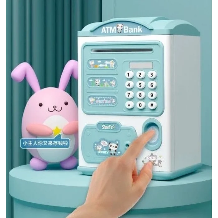 BUĞZ Parmak İzi Okumalı Elektronik Şifreli Otomatik Kağıt Para Alan ATM Kumbara