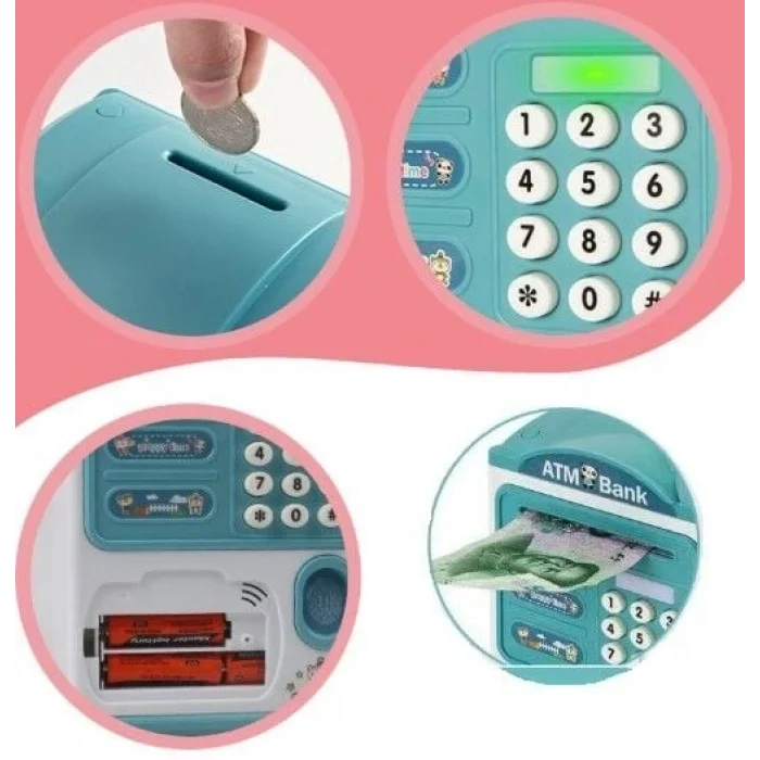 BUĞZ Parmak İzi Okumalı Elektronik Şifreli Otomatik Kağıt Para Alan ATM Kumbara