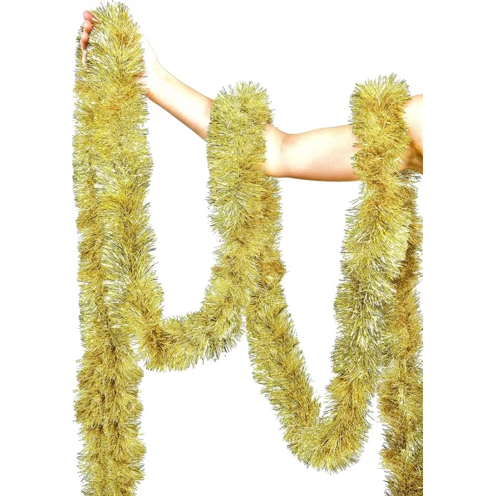  Parti İçin Mega Kalın Sim Süs 2 Metre Uzunluk 10 cm Genişlik Altın İthal