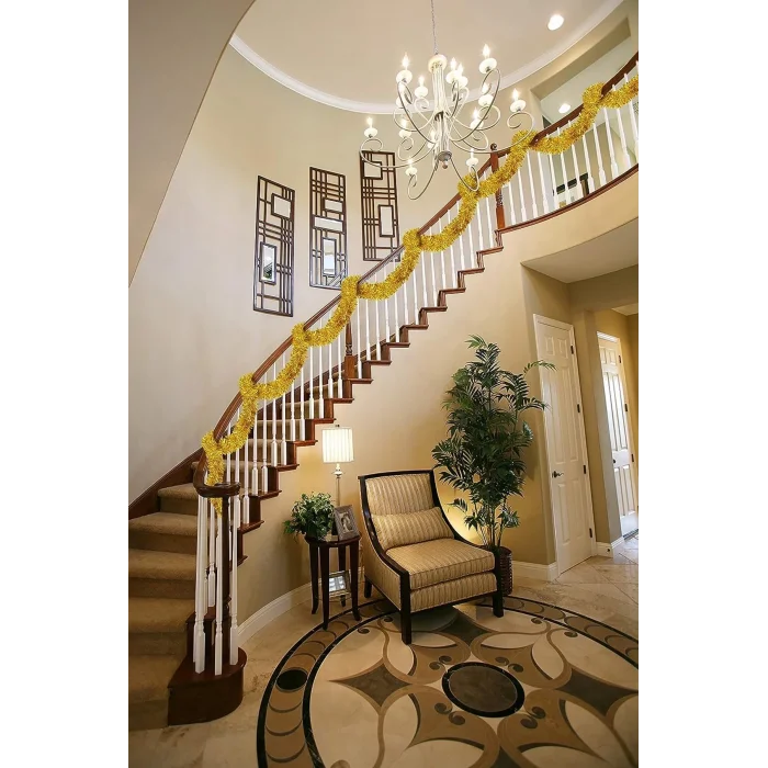 BUĞZ Parti İçin Sim Süs 2 Metre Uzunluk 8 Cm Genişlik Altın Renk İthal