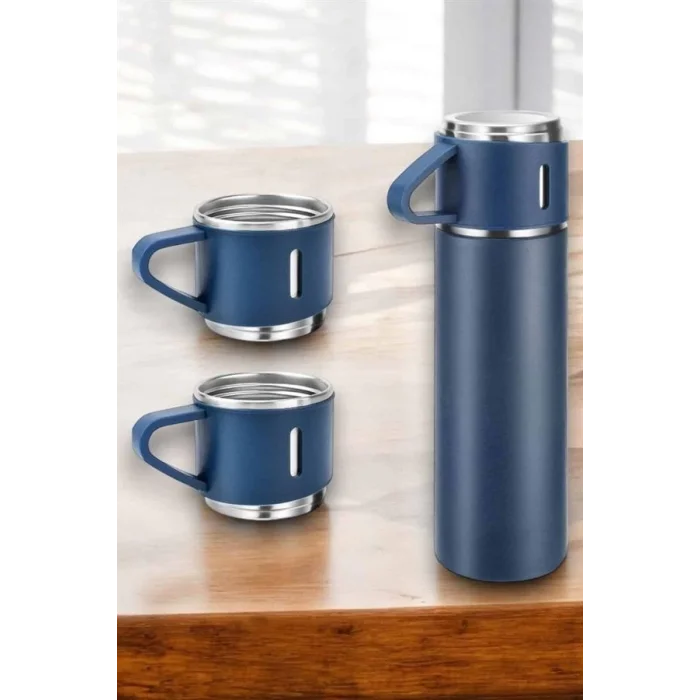 BUĞZ Paslanmaz Çelik 3’lü Termos Seti Vakumlu ve 8 Saat Isı Koruma