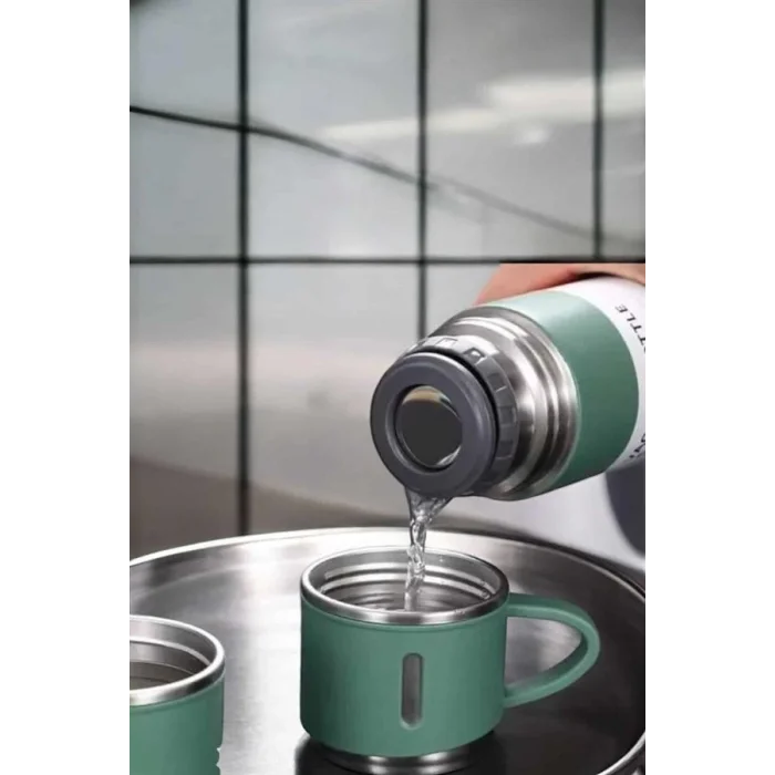 BUĞZ Paslanmaz Çelik 3’lü Termos Seti Vakumlu ve 8 Saat Isı Koruma