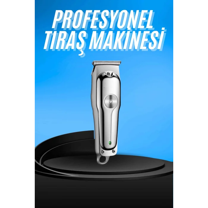 Paslanmaz Çelik Bıçaklı Kablosuz Şarjlı Dijital Göstergeli Tıraş Makinesi