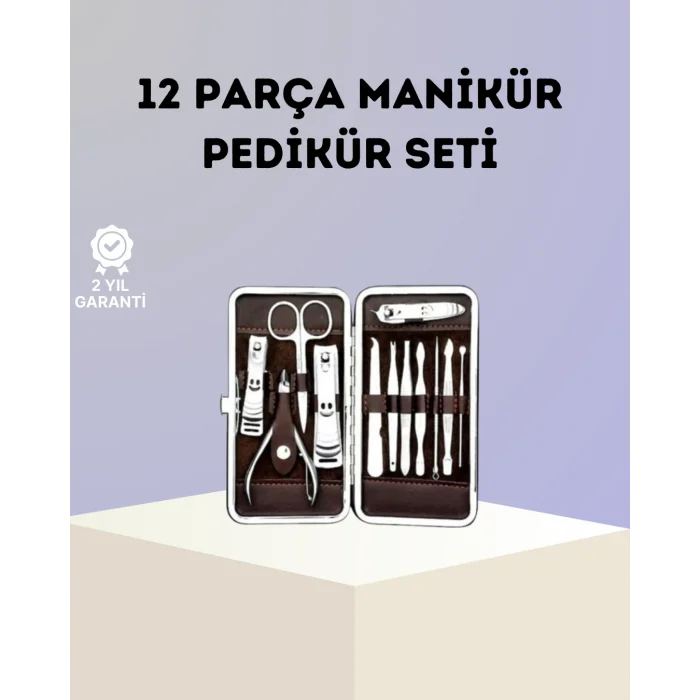 BUĞZ Paslanmaz Çelik Çok Fonksiyonlu 12 Manikür Seti