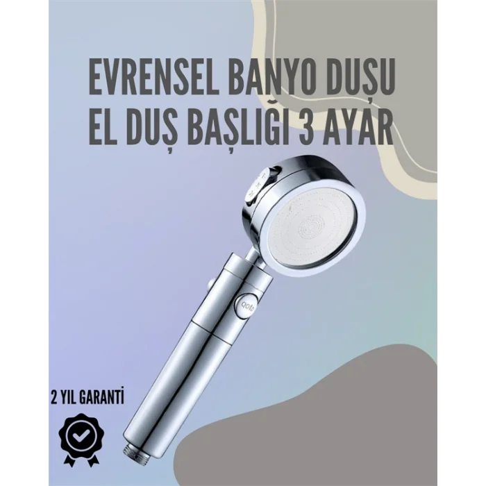 BUĞZ Paslanmaz Çelik Çok Fonksiyonlu El Duş Başlığı – 3 Modlu Püskürtme Seçeneği