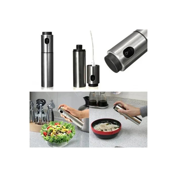 BUĞZ Paslanmaz Çelik Gövdeli Spray Yağlık - Zeytinyağ/sirke Püskürtücü - Lisinya