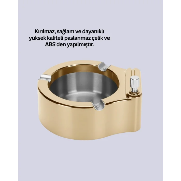 BUĞZ Paslanmaz Çelik Küllük Çakmaklı Masa Üstü Kullanım