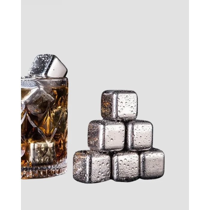 BUĞZ Paslanmaz Çelik Metal Buz Küpü Seti Sulandırmadan Soğutma ve Klips Dahil