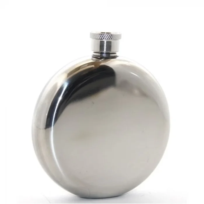  Paslanmaz Çelik Yuvarlak 5 Oz Tekli Matara Çelik Renk