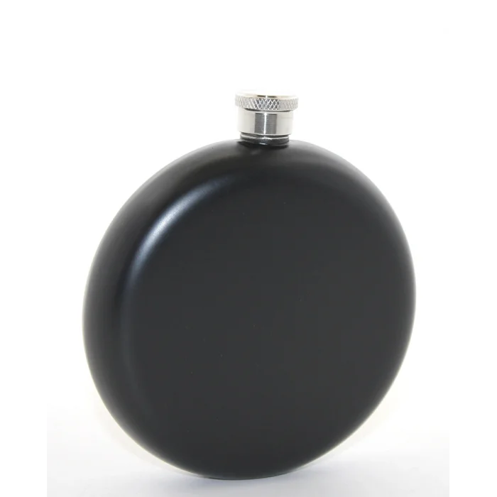 BUĞZ Paslanmaz Çelik Yuvarlak 8 Oz Tekli Matara Siyah Renk