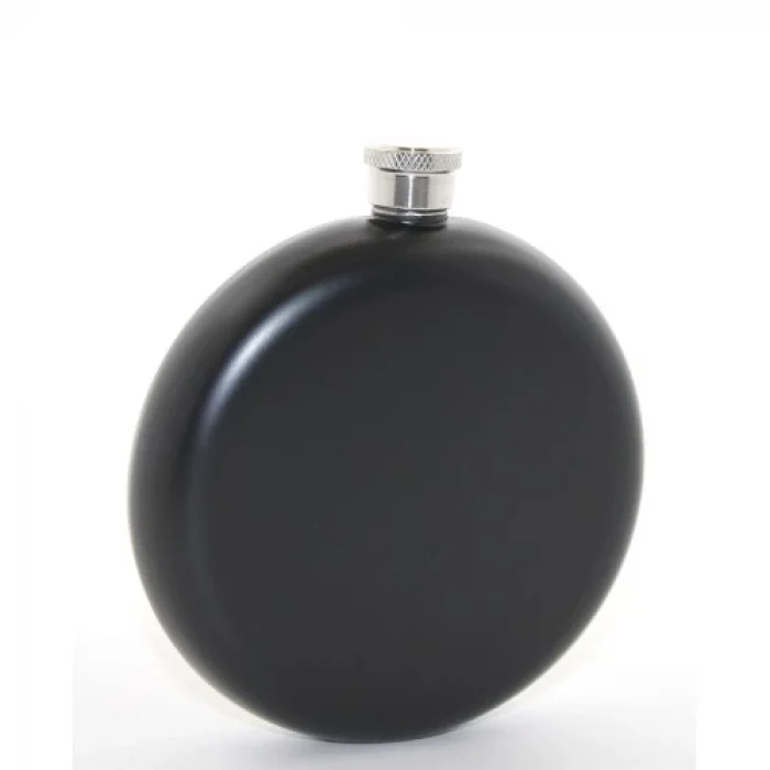  Paslanmaz Çelik Yuvarlak 8 Oz Tekli Matara Siyah Renk