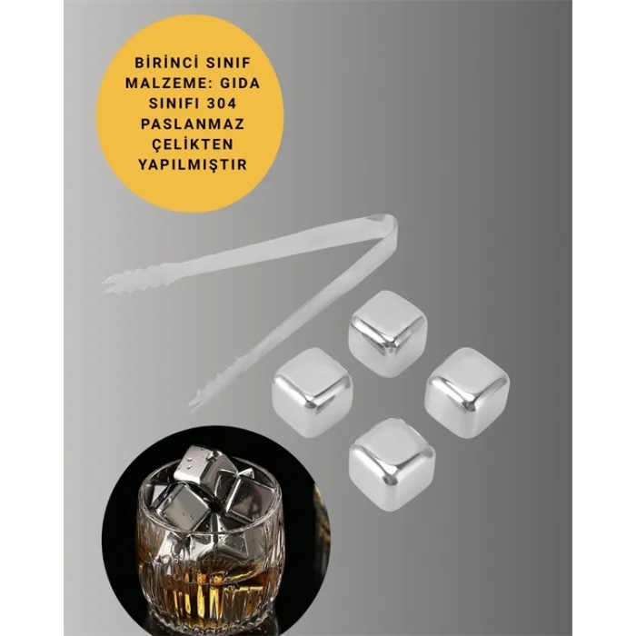  Paslanmaz Metal Buz Küpleri-Çok Amaçlı Kullanıma Uygun