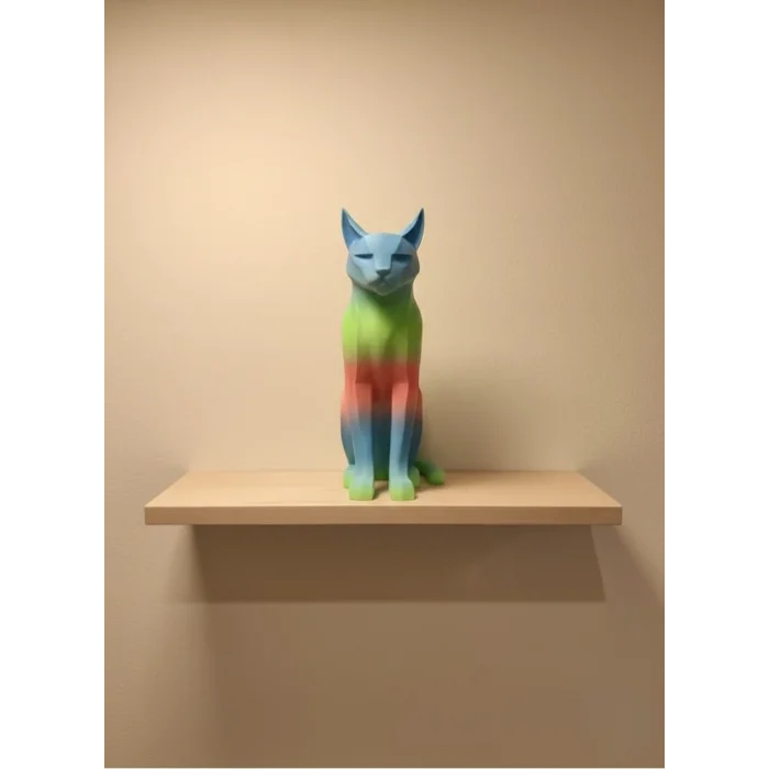 BUĞZ Pastel Rainbow Kedi Figürü Masa ve Raf Üstü Ev Dekorasyonu