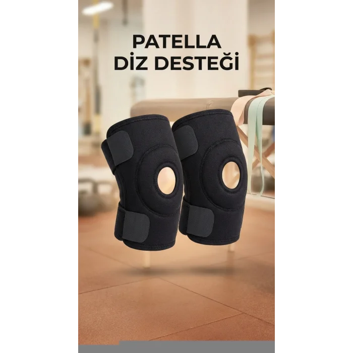 BUĞZ Patella Destekli İkili Diz Korsesi Çapraz Bağ Destek Spor Kullanımı