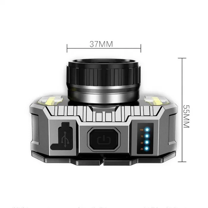 BUĞZ PeakStar PS-010 800 Lümen Şarj Göstergeli Cob LED Usbli Şarjlı Kafa Lambası