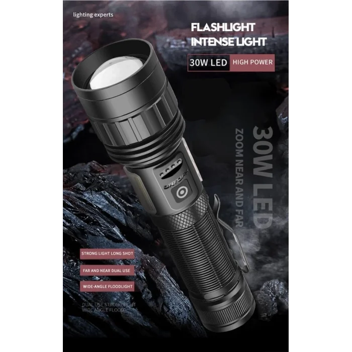 BUĞZ PeakStar Ps-6153 10000 Lümen Zoomlu Mıknatıslı TG Cob Led Powerbank Özellikli Profesyonel El Feneri