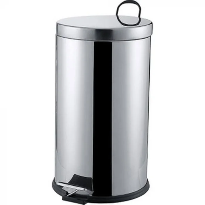 BUĞZ Pedallı 16lt Krom Metal Çöp Kovası Bx40