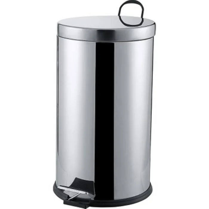 BUĞZ Pedallı 16lt Krom Metal Çöp Kovası Bx40