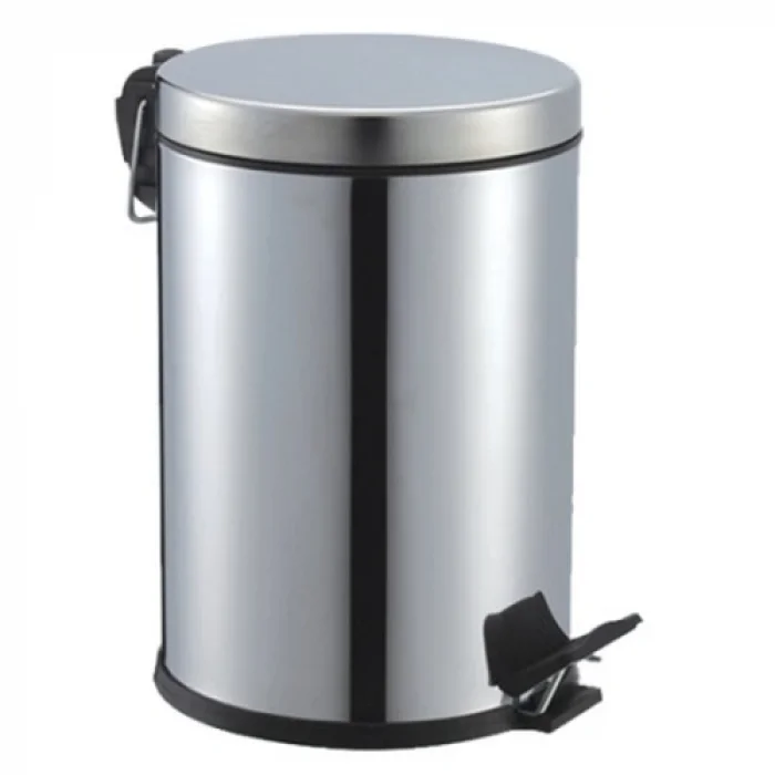 BUĞZ Pedallı 5lt Krom Metal Çöp Kovası Bx40