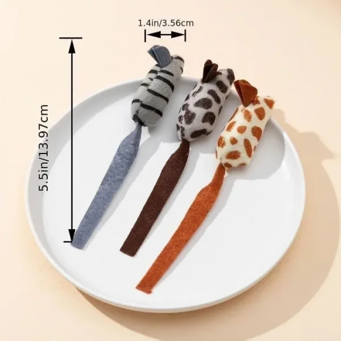 BUĞZ Peluş Fare Kedi Oyuncağı 3 Adet