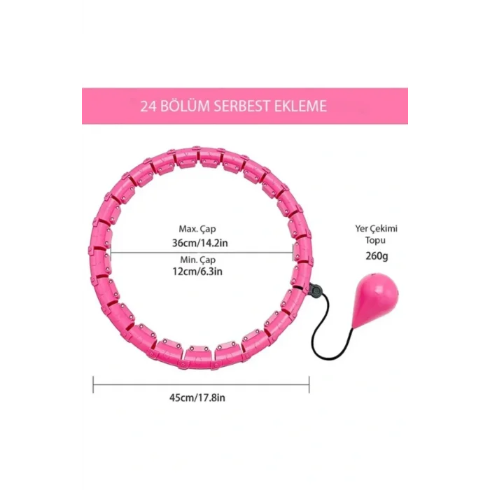 BUĞZ Pembe Hula Hoop Çember 24lü Hulahoop, Egzersiz Çemberi, Egzersiz