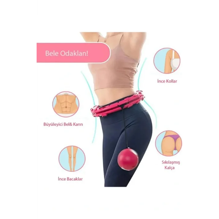 BUĞZ Pembe Hula Hoop Çember 24lü Hulahoop, Egzersiz Çemberi, Egzersiz