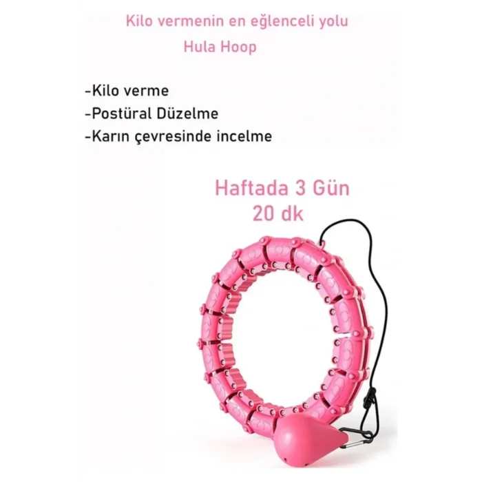 BUĞZ Pembe Hula Hoop Çember 24lü Hulahoop, Egzersiz Çemberi, Egzersiz