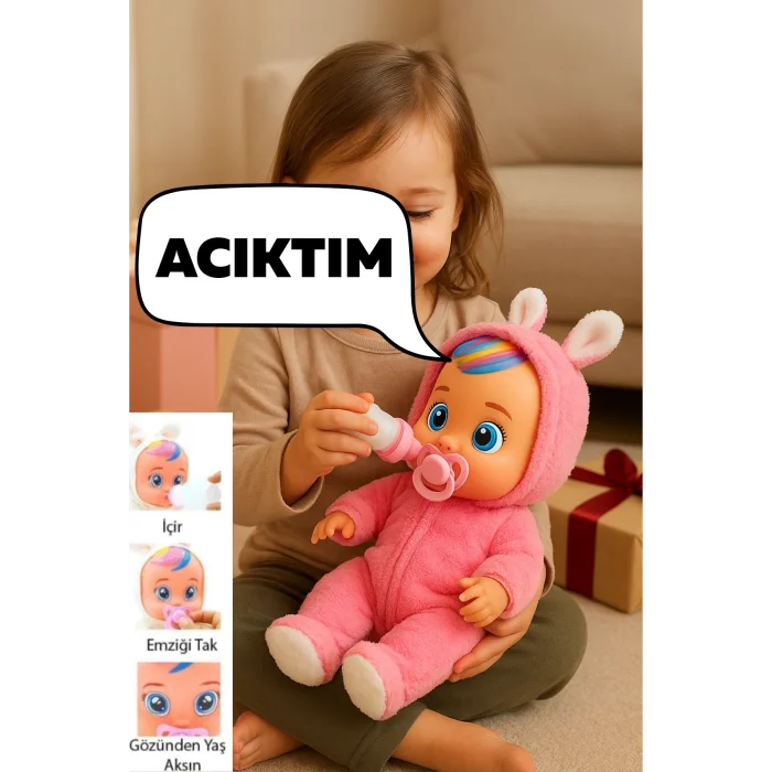  Pembe Kız Ağlayan Ve Konuşan Et Bebek İNTERAKTİF İSTEKLERİNİ YERİNE GETİR BEBEK