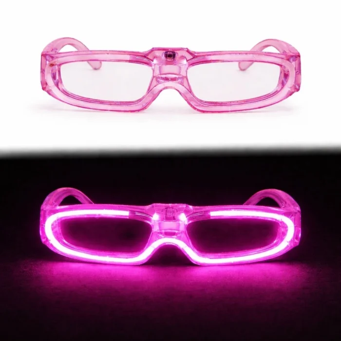 BUĞZ Pembe Led Işıklı Parti Gözlüğü 3 Modlu – Glow  Gece Eğlence Gözlüğü
