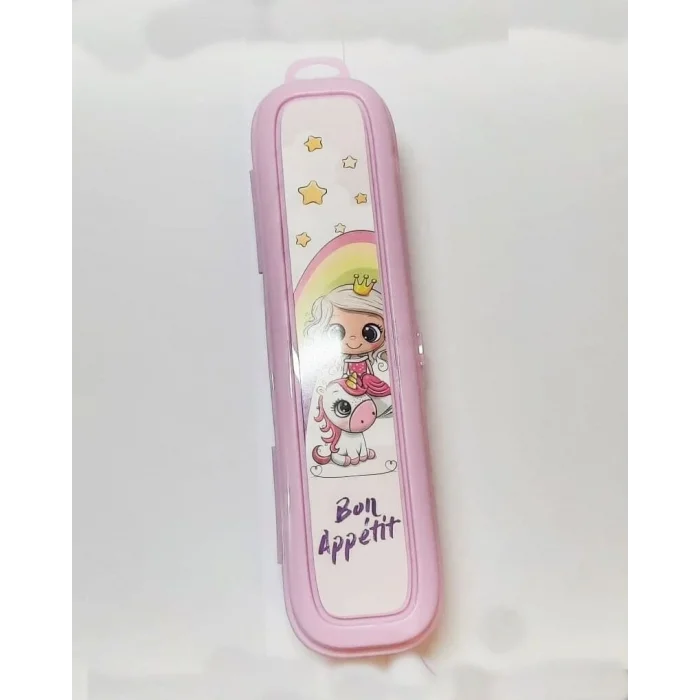 BUĞZ Pembe Multi Renkli Kapaklı Kalemlik Kutusu -Çanta İçi Saklama - Diş Fırçası - Makyaj Fırçası Kutu