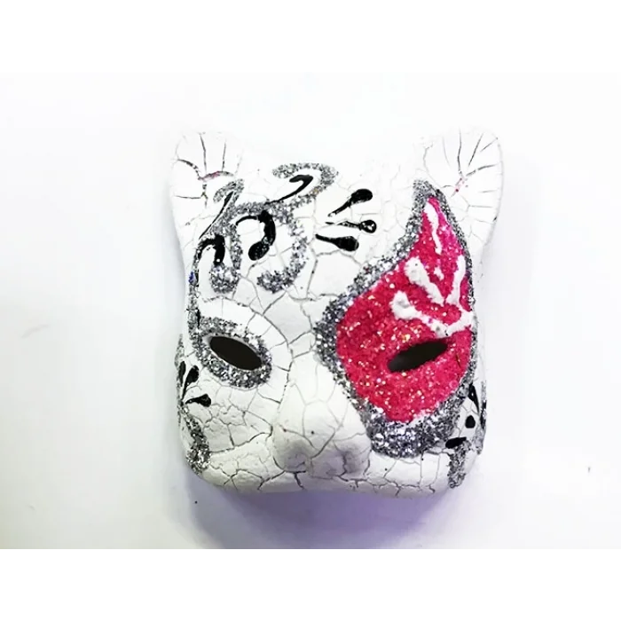  Pembe Renk İşlemeli Seramik Malzemeden İmal Venedik Kedi Model Magnet