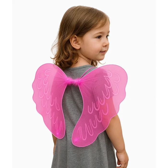 BUĞZ Pembe Renk Ortası Pembe Tüylü Tül Peri Kanadı 40x50 cm