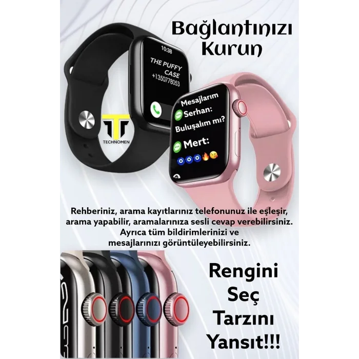 BUĞZ Pembe Renkli Akıllı Saat, Nabız ve Uyku Takibi, GPS ve Sesli Görüşme Özellikli, Suya Dayanıklı