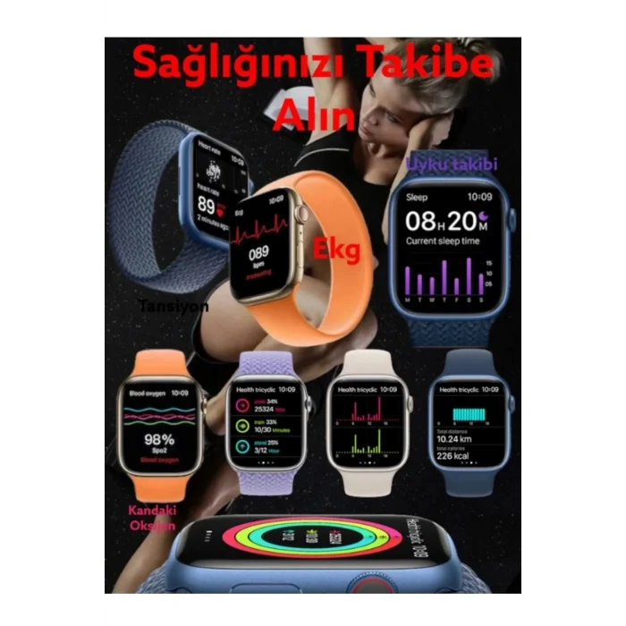 BUĞZ Pembe Silikon Kordonlu Akıllı Saat, 1.8 İnç Ekran, Sesli Görüşme ve Adım Sayar Özellikli