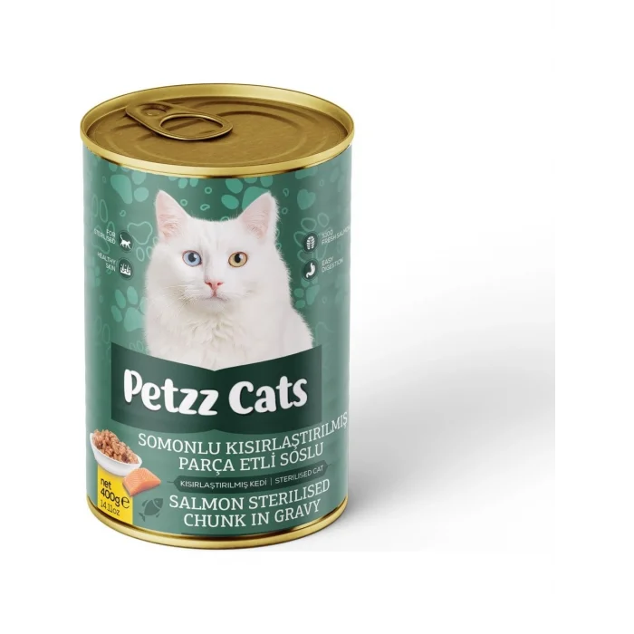 BUĞZ Petzzcats Somonlu Kısırlaştırılmış Kedi Konservesi 400 gr 1 Adet
