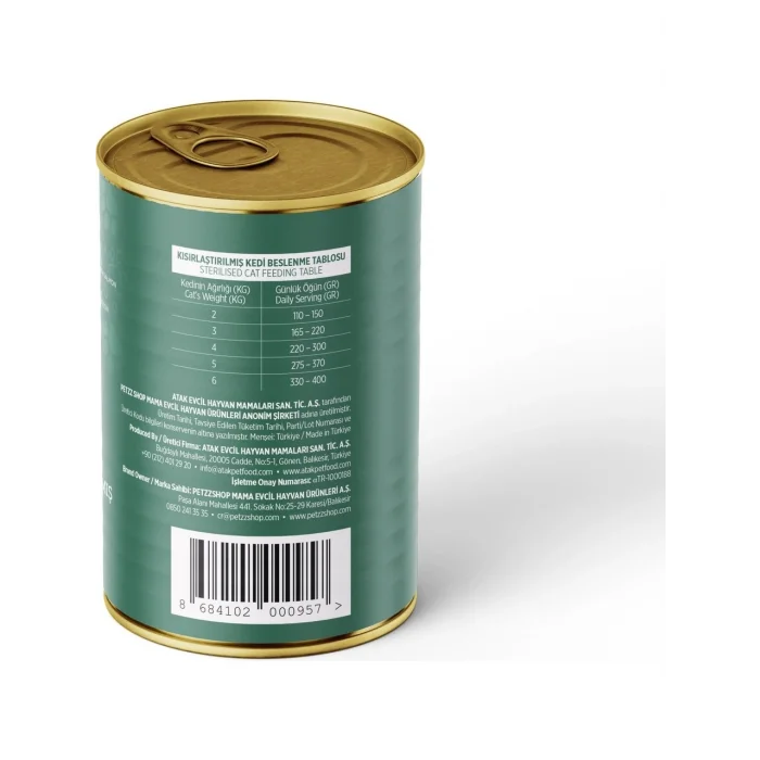 BUĞZ Petzzcats Somonlu Kısırlaştırılmış Kedi Konservesi 400 gr 1 Adet