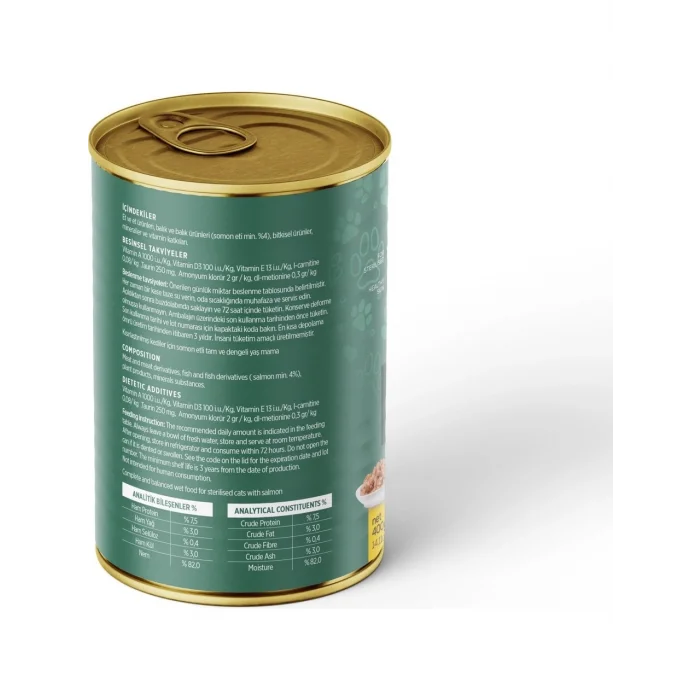 BUĞZ Petzzcats Somonlu Kısırlaştırılmış Kedi Konservesi 400 gr 1 Adet