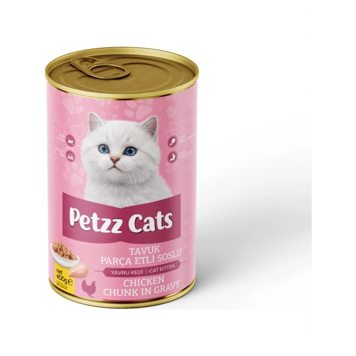 BUĞZ Petzzcats Tavuk Etli Yavru Kedi Konservesi 400 gr 1 Adet