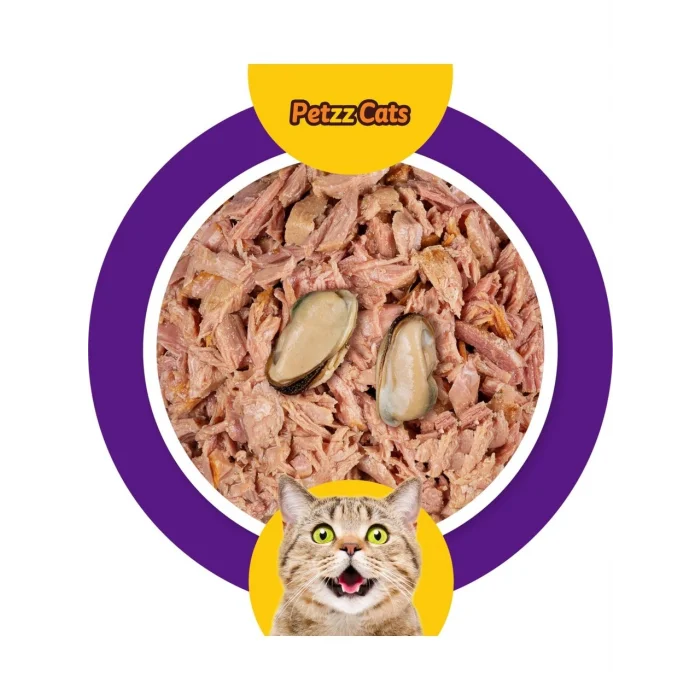 BUĞZ Petzzcats Ton Balığı & Midye Konserve Kedi Maması 1 Adet 70 gr