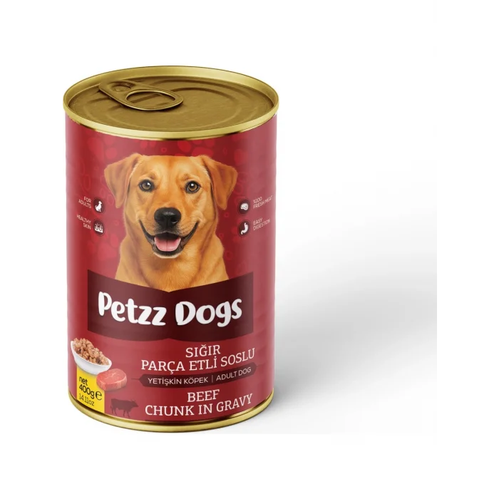 BUĞZ Petzzdogs Sığır Etli Yetişkin Köpek Konservesi 400 gr 1 Adet