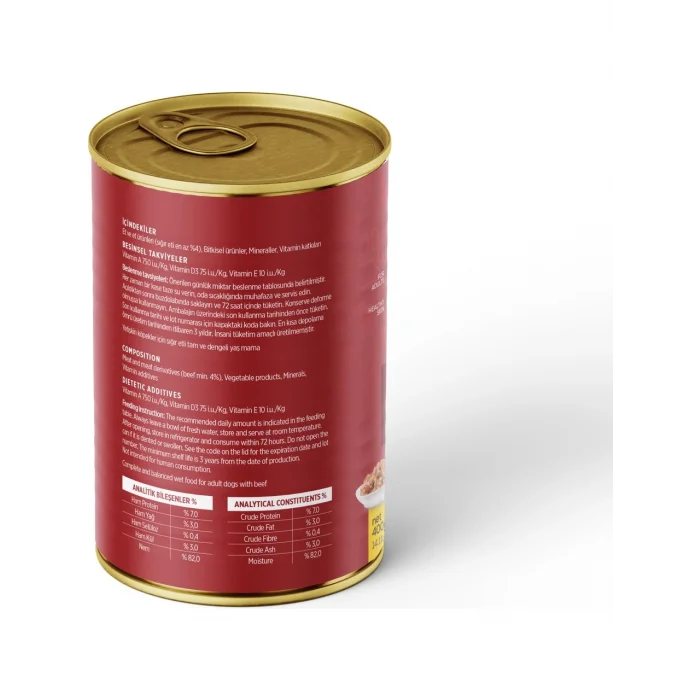 BUĞZ Petzzdogs Sığır Etli Yetişkin Köpek Konservesi 400 gr 1 Adet