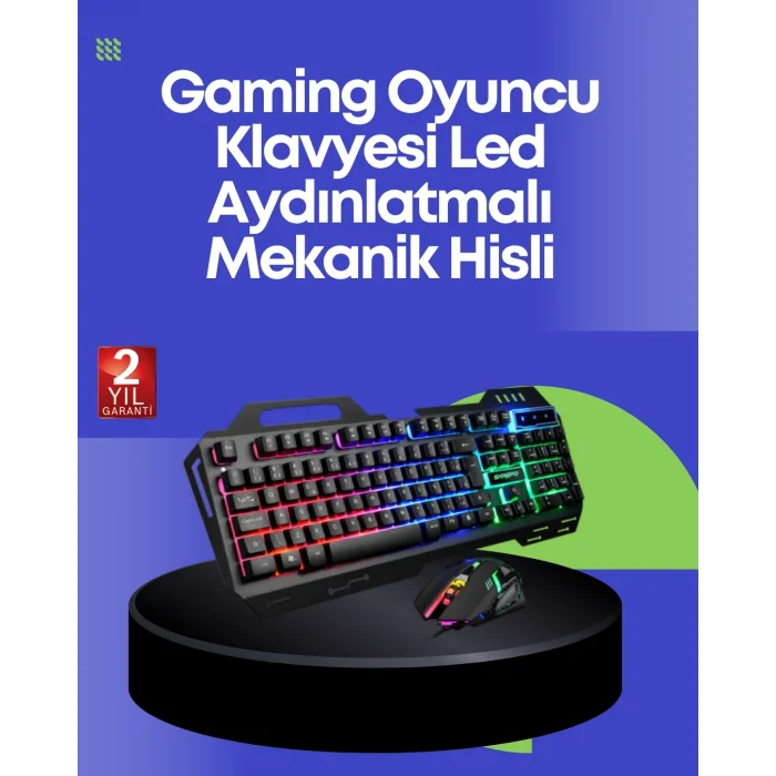BUĞZ PG8018 LED Aydınlatmalı Mekanik Klavye Mouse – Oyunlarda Üstün Performans
