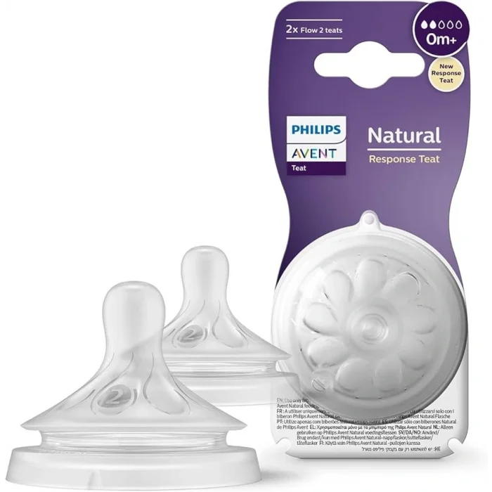 BUĞZ Philips Avent Natural Response 2li Biberon Emziği, 2 Numara, 0 Ay+