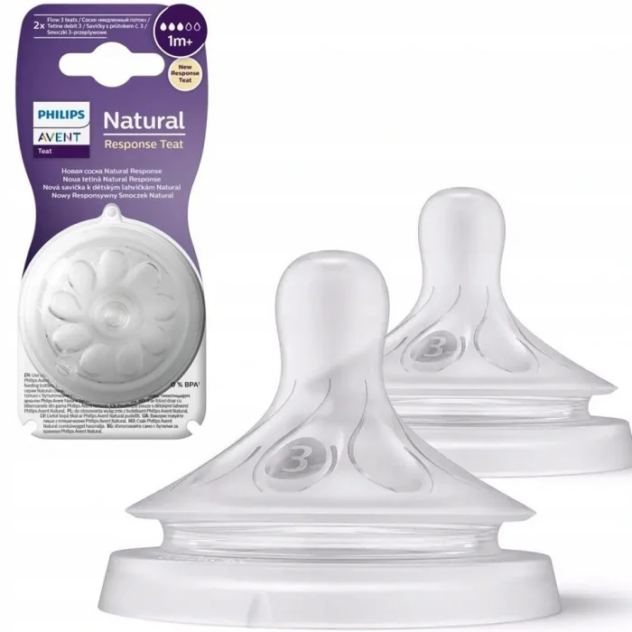 BUĞZ Philips Avent Natural Response 2li Biberon Emziği, 3 Numara, 1 Ay+