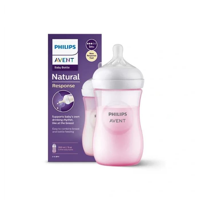 BUĞZ Philips Avent Natural Response PP Pembe Biberon 1+ Ay 260 ml SCY903/11