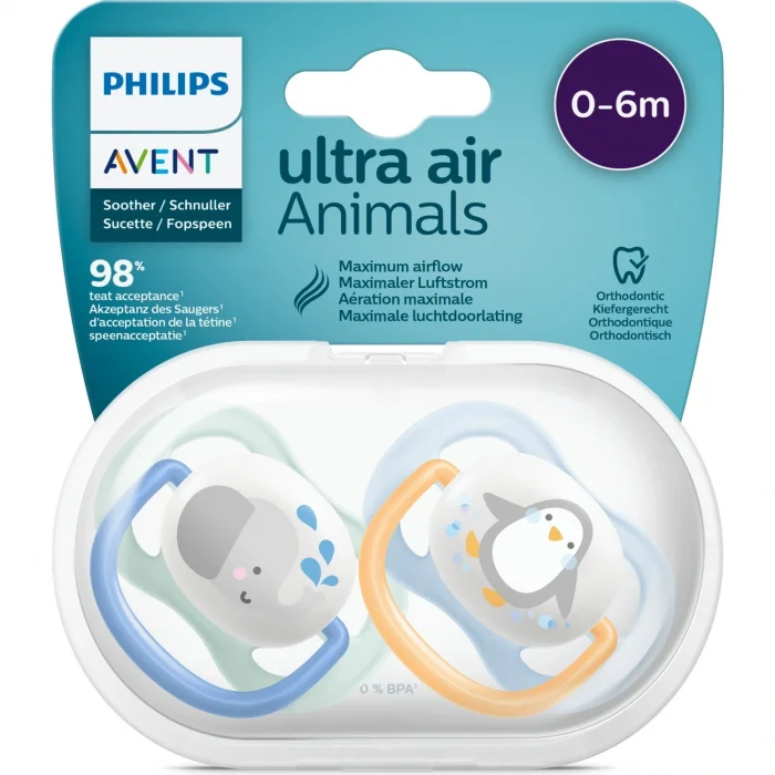 BUĞZ Philips Avent Ultra Air Animals 2li Emzik 0-6 Ay - Erkek