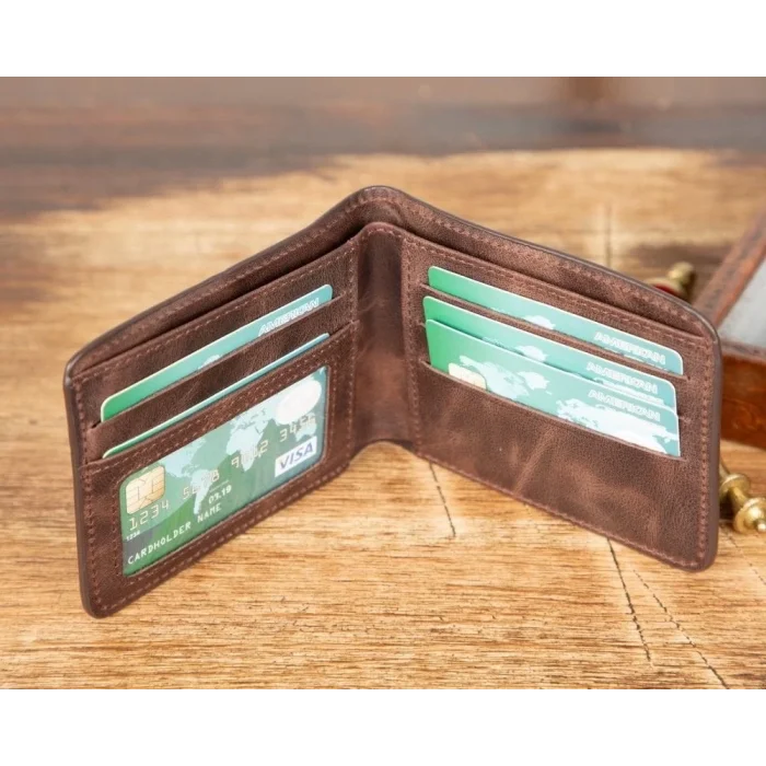  Pier Deri Erkek Cüzdan Acı Kahve