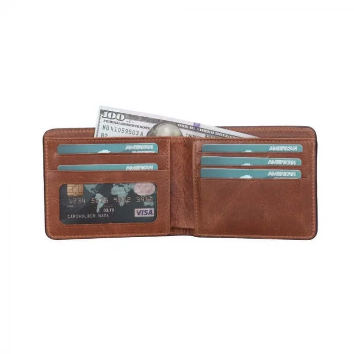  Pier Deri Erkek Cüzdan Karamel